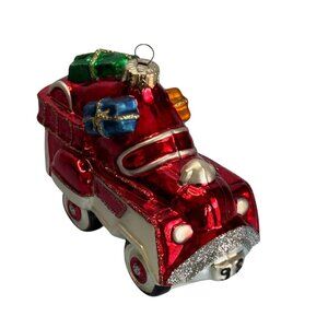Crown Reflections 1998 Blown Glass Fire Truck Ornament With Gifts In Original Bo